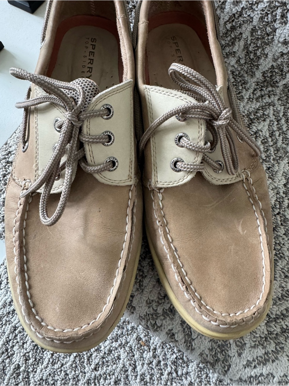 Sperry Top Sliders Men's Suede Boat Shoes in Tan Lace-Up Deck Style Size 11 - Picture 3 of 9